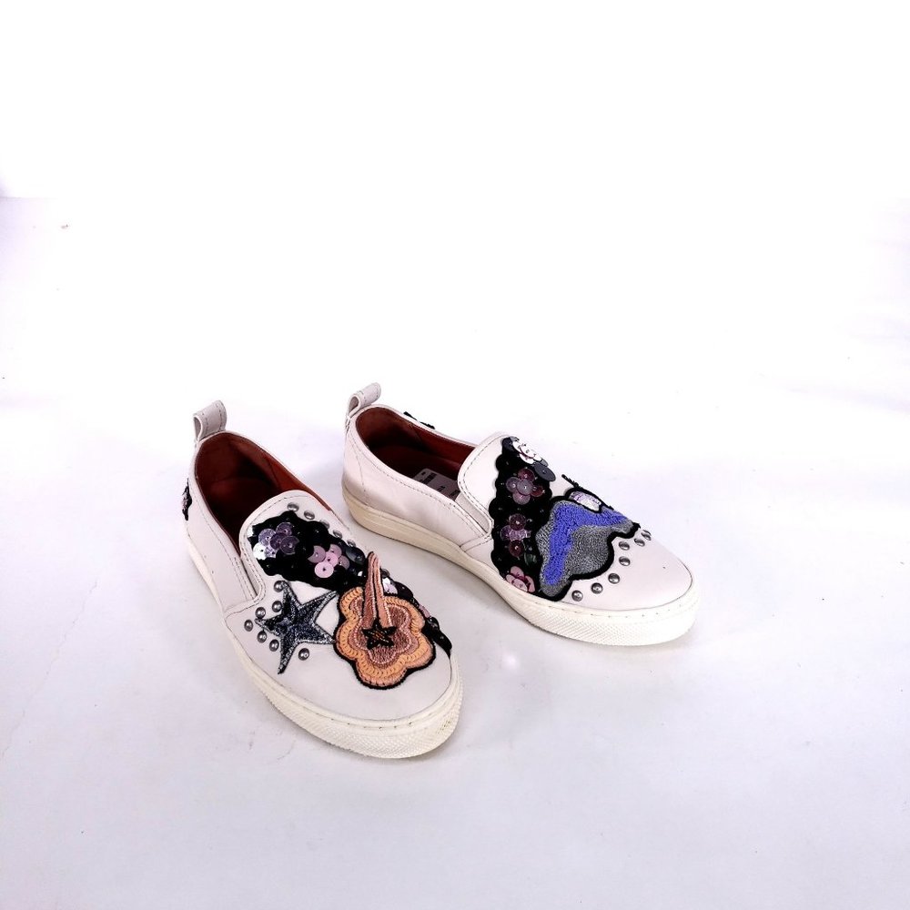 Coach Slip-On Sneakers Star Patches Sequins G1925 Studs Beads Sparkle Slide-On